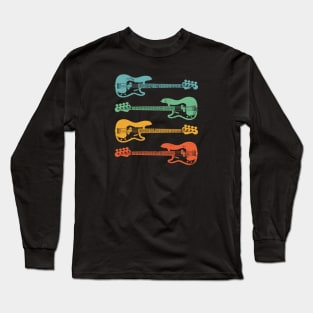 P-Style Bass Guitar Cool Retro Colors Long Sleeve T-Shirt